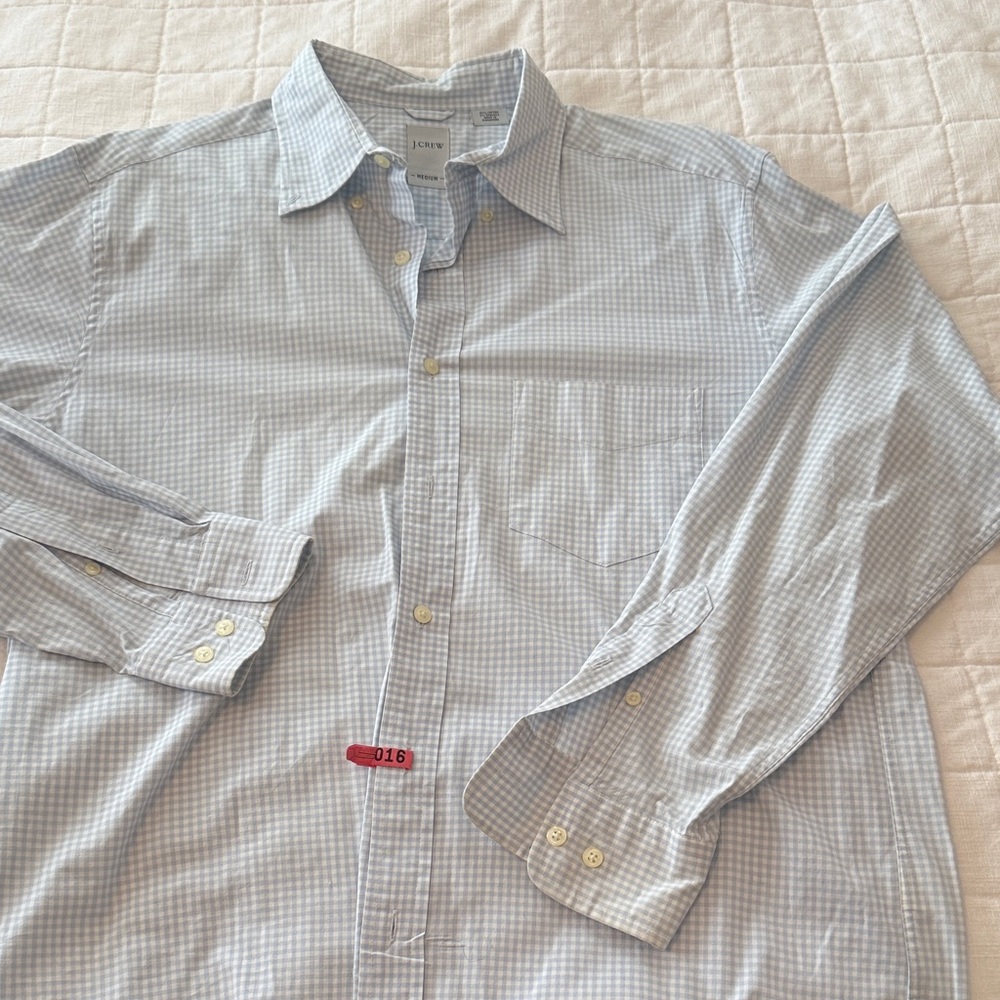 J. Crew Men's Light Blue Plaid Shirt